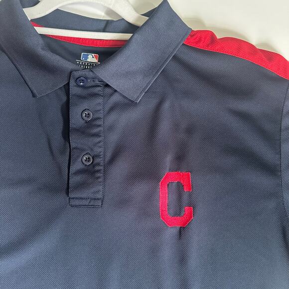 Cleveland Guardians Polo Shirt Mens Size Large Tall Navy Embroidered Logo MLB - Picture 2 of 7